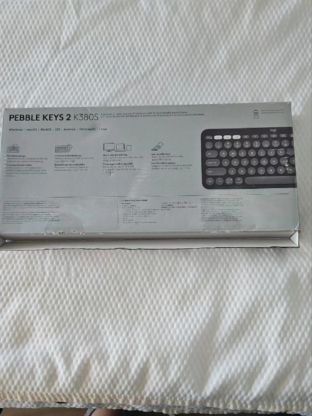 Used Logitech Pebble Keys 2 K380S Wireless Keyboard in Dark Gray and Light Gray